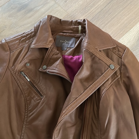 Cole Haan authentic brown leather jacket. Never worn! - Picture 2 of 13